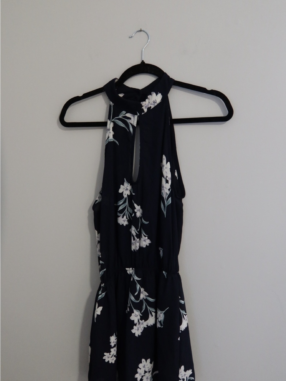 American Threads Navy Floral Halter Romper